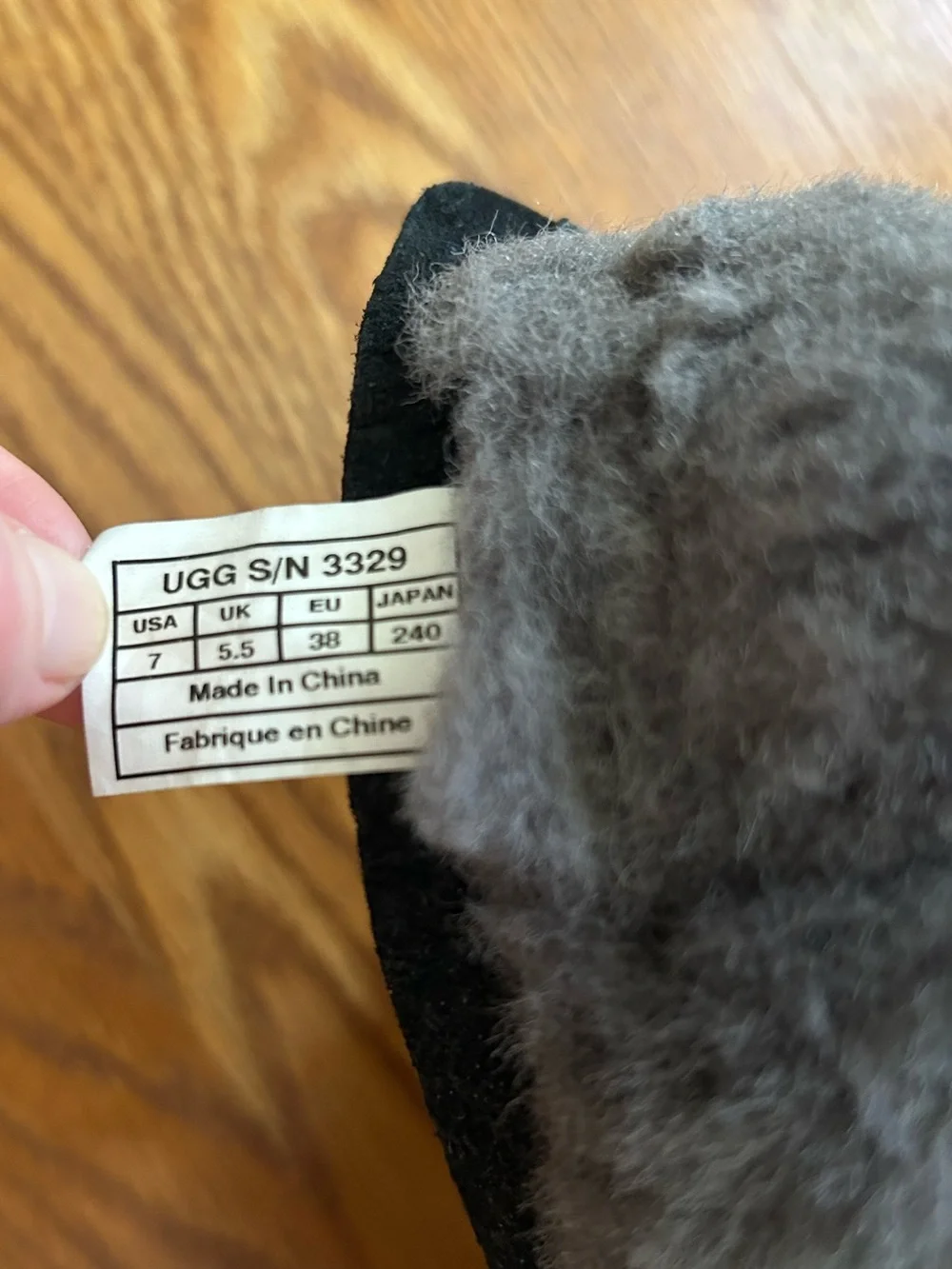 UGG black suede, shearling fur, studded, mid-calf boots